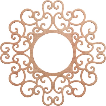 Ekena Millwork Reims Wood Fretwork Pierced Ceiling Medallion, Cherry, 24"OD x 9 1/8"ID x 3/8"T CMWP24X24X0375RECH
